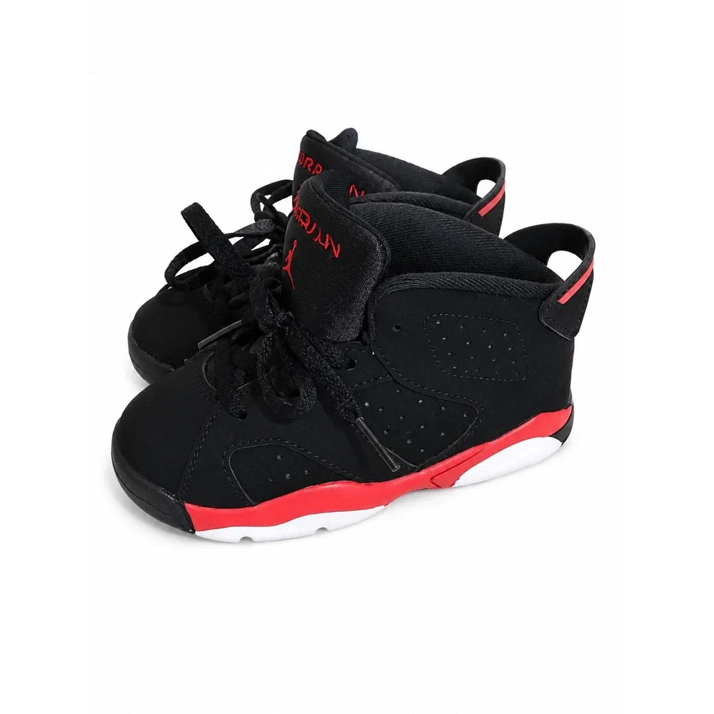 Jordan 6 Retro Infrared Salesman Black Light Crimson Toddler Sneakers 9C